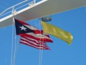 The ship flies the Puero Rican flag